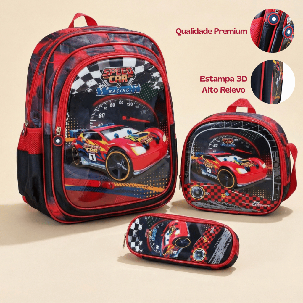 Mochila Infantil Mochilas Infantis + Lancheira + E