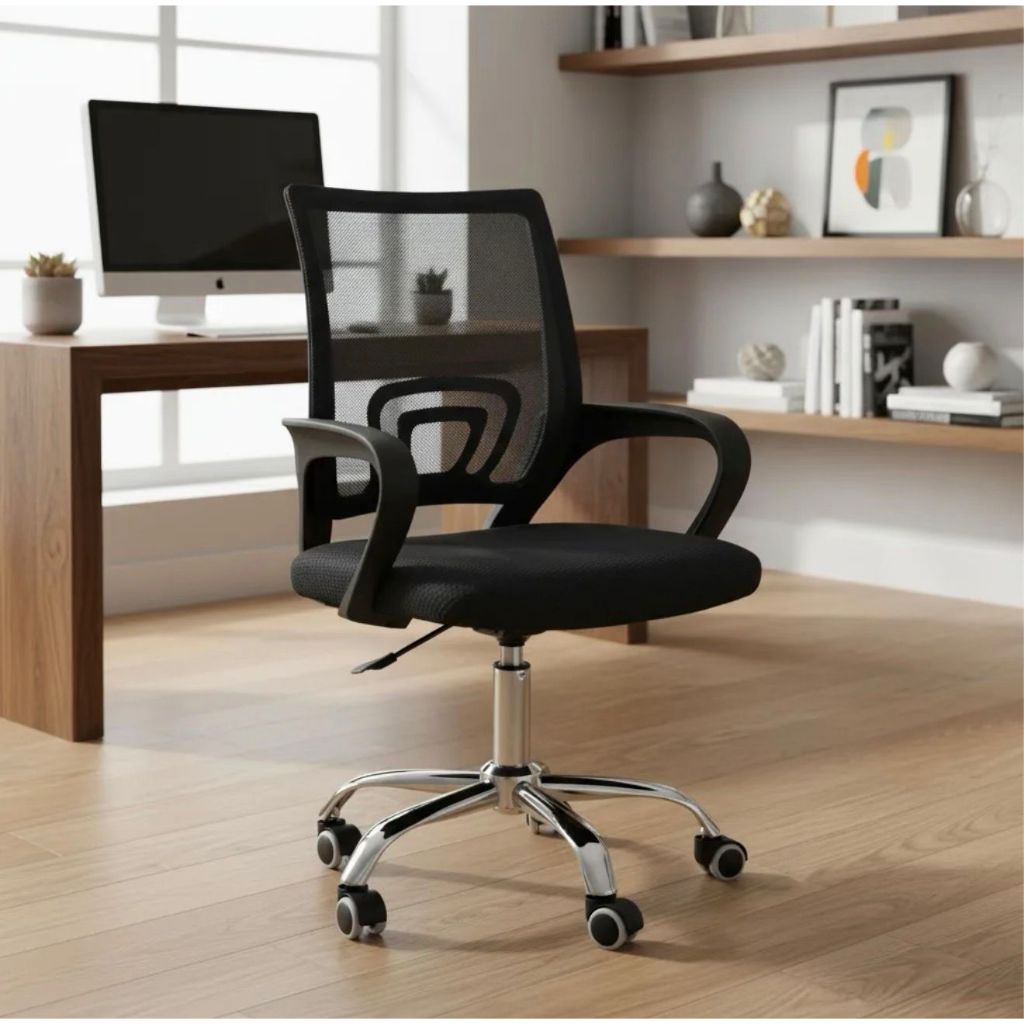 Cadeira Para Escritório Office Baixa Preto Preto 