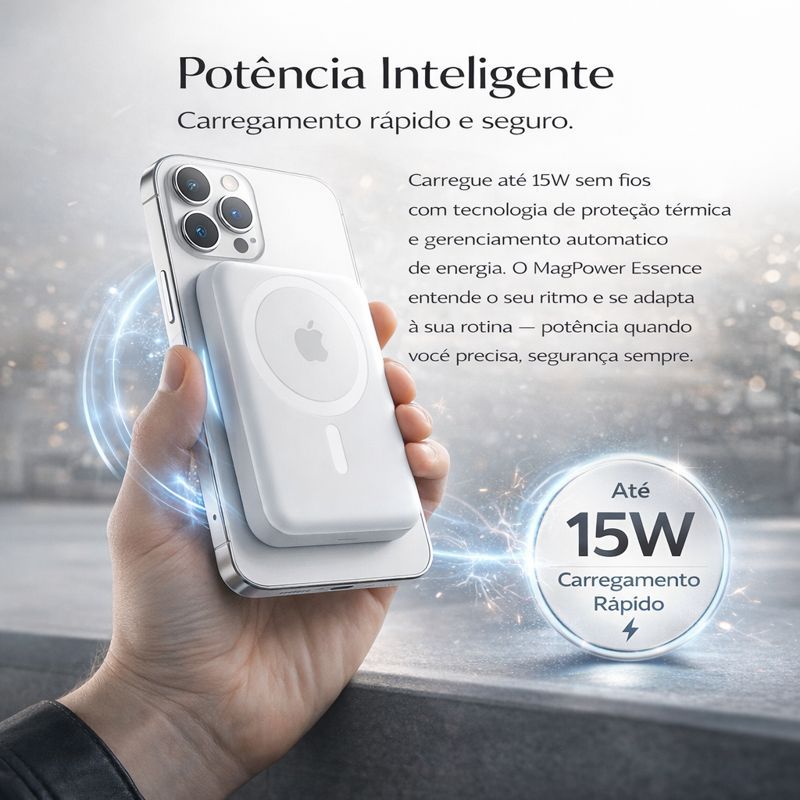 Carregador Bateria Portatil Powerbank MagSafe Appl