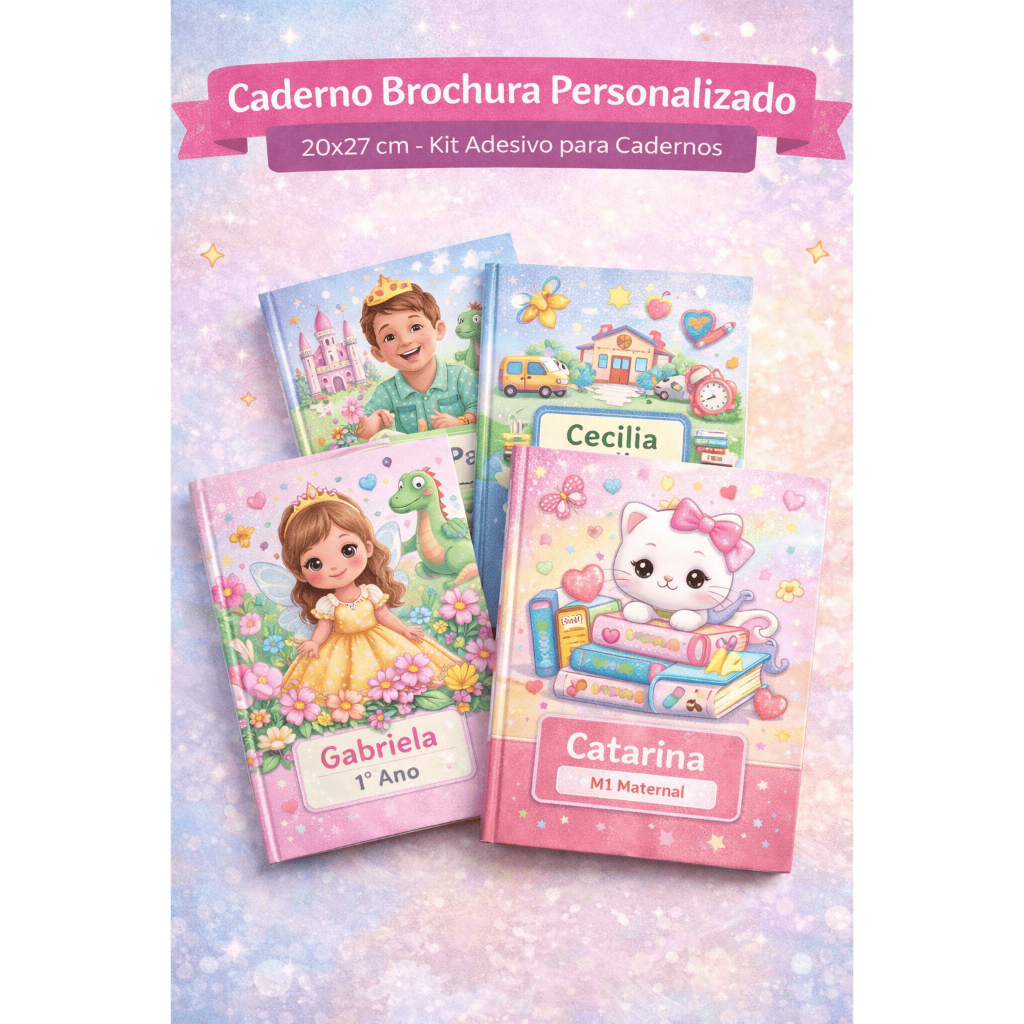 Kit Adesivo para Encapar Caderno Brochura Personal