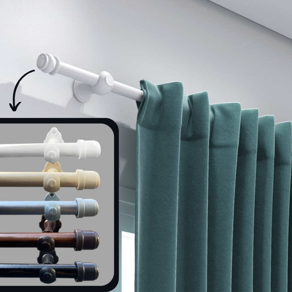 Kit Varão Completo de Madeira para Cortina Resist