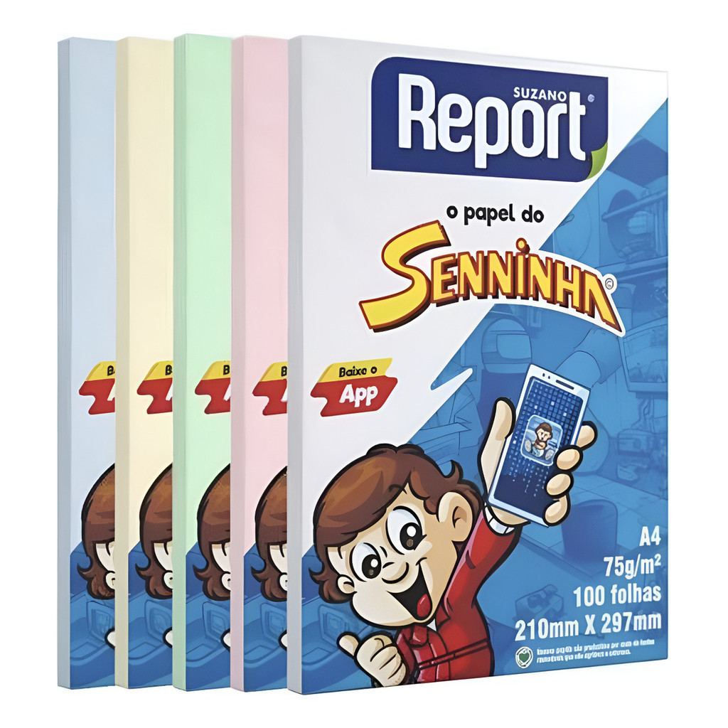 Papel Sulfite Senninha A4 Colorido Branco Pacote 1