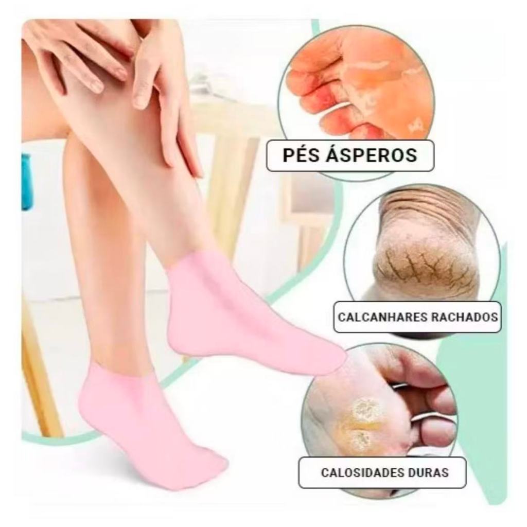 Meias de Silicone Spa para os Pés com Gel Hidrata