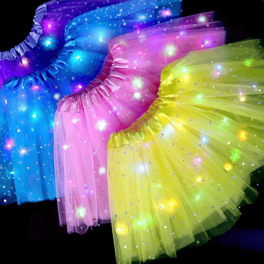 Saia Tule com Led Strass Adulto 40cm Festa Hallowe