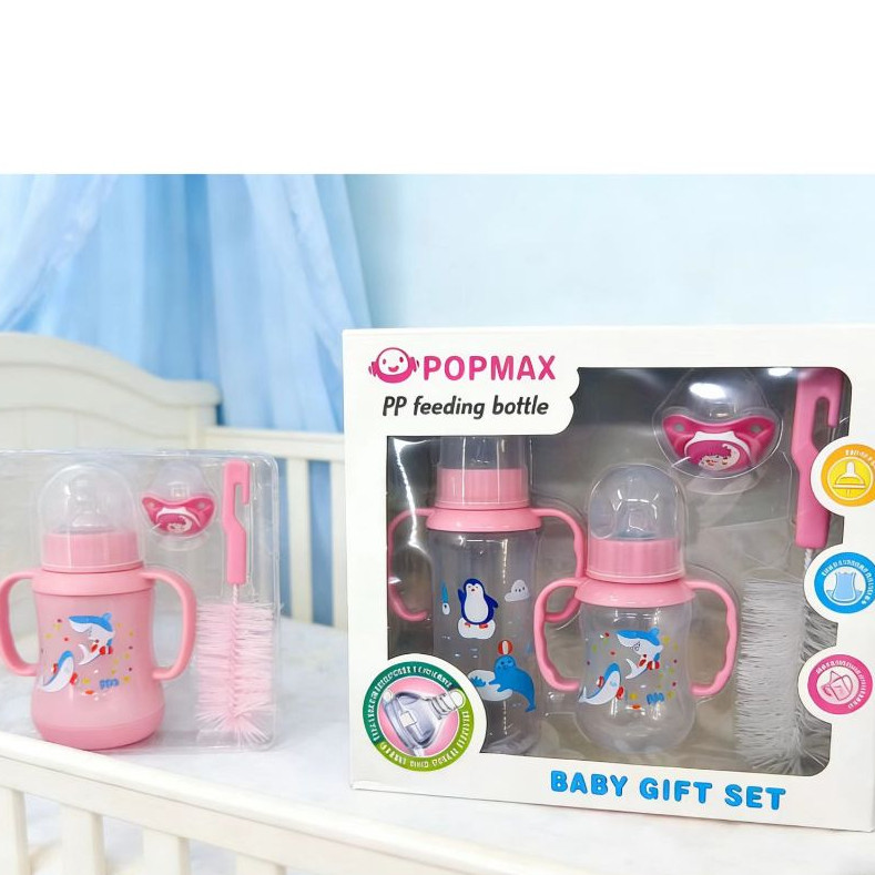 Conjunto de quatro peças: 2 mamadeiras + 1 chupet