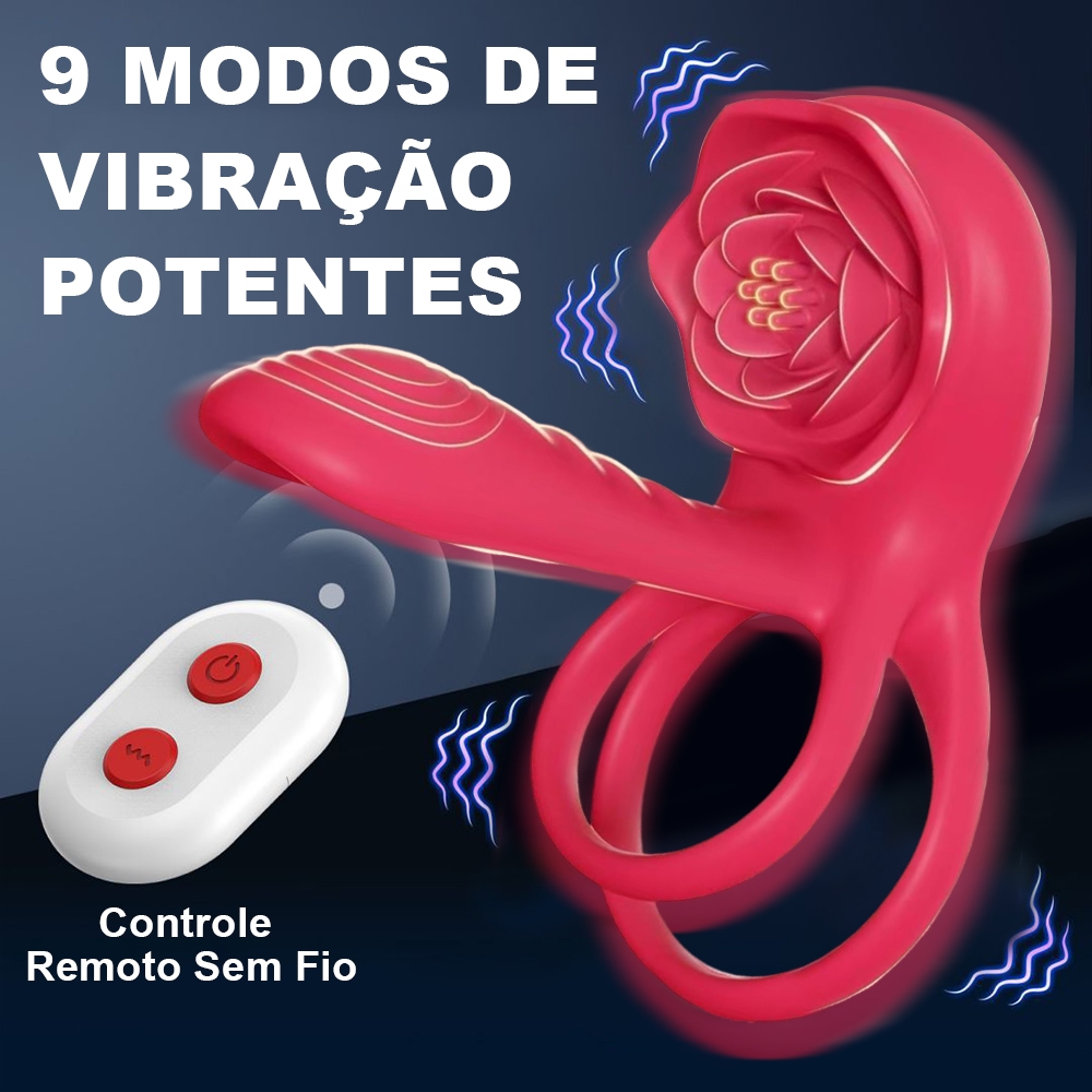 Anel Peniano Vibratório Rosa com Estimulador de C