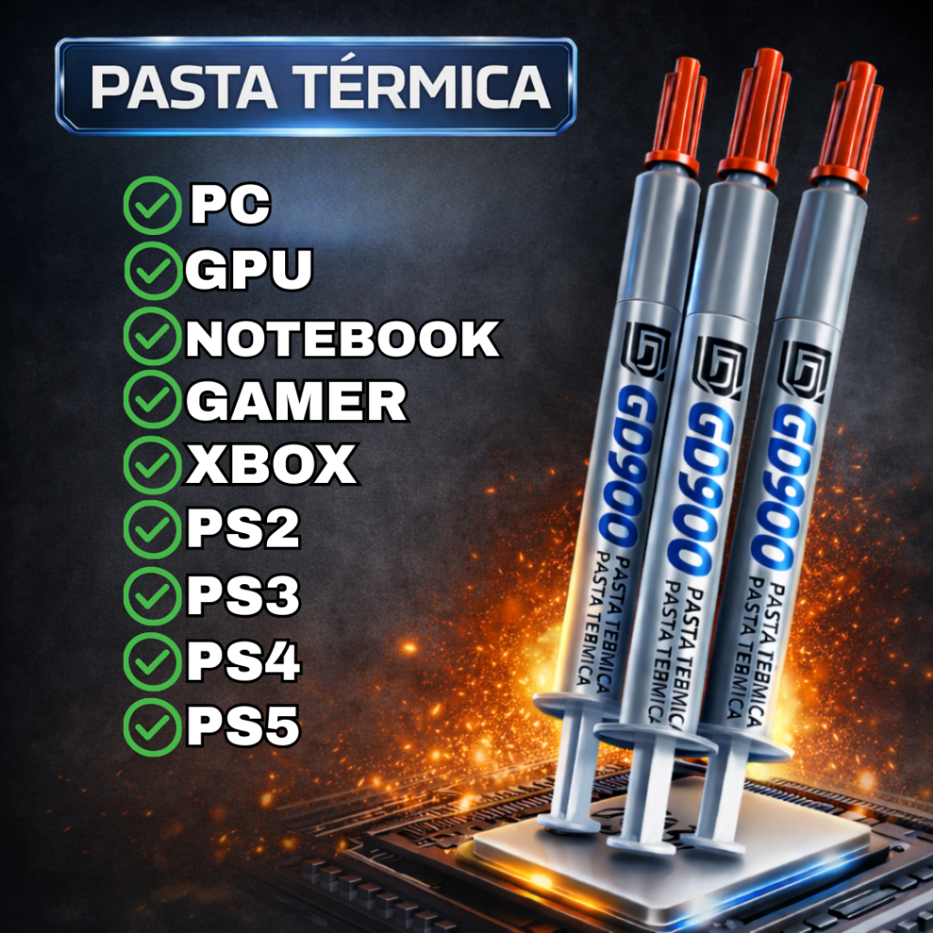 Pasta Térmica Prata Para Processador PS2 PS3 PS4 