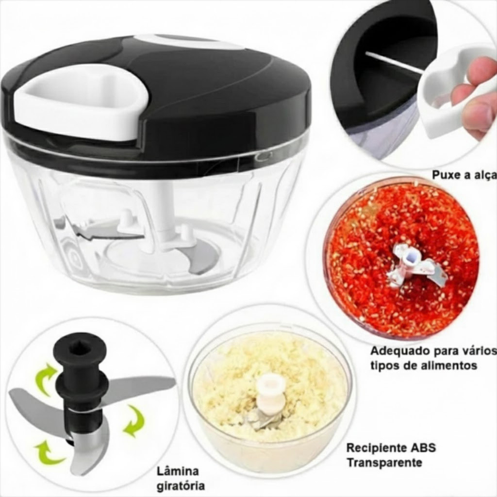 kit 03 Processador Triturador Moedor de Alimentos 