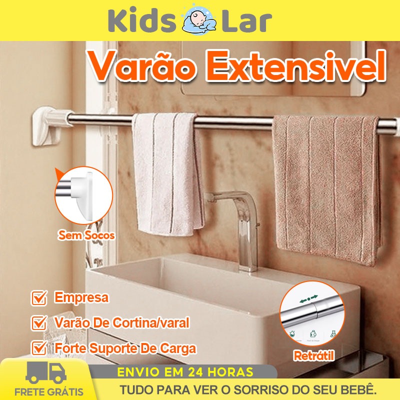 Varão De Cortina Extensível Ajustável 70cm até