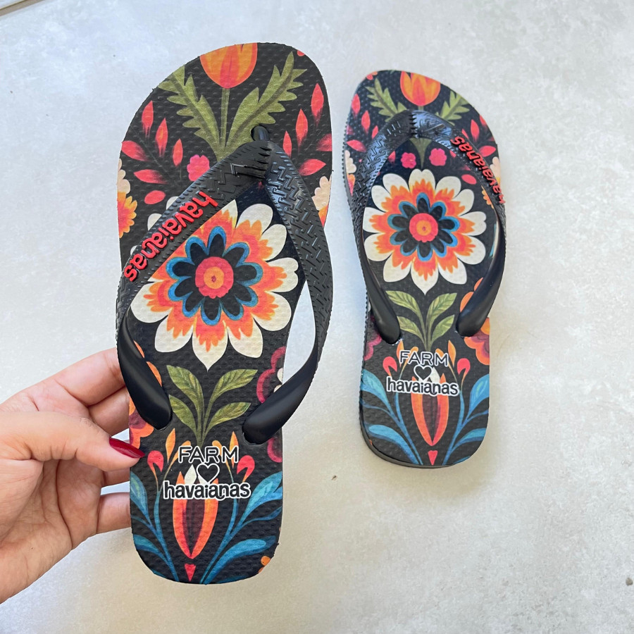 Promoção Chinela Feminino Estampado Tira Grossa 