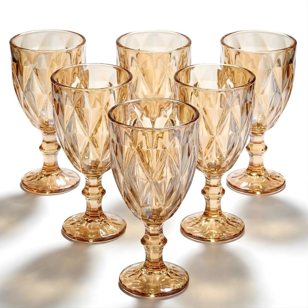 Jogo de 6 Taças de Vidro Diamond Transparente Amb