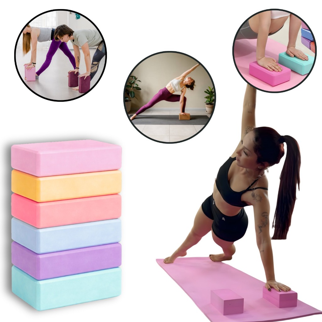 Bloco de Yoga Pilates EVA 20x10x7,5cm Apoio para A