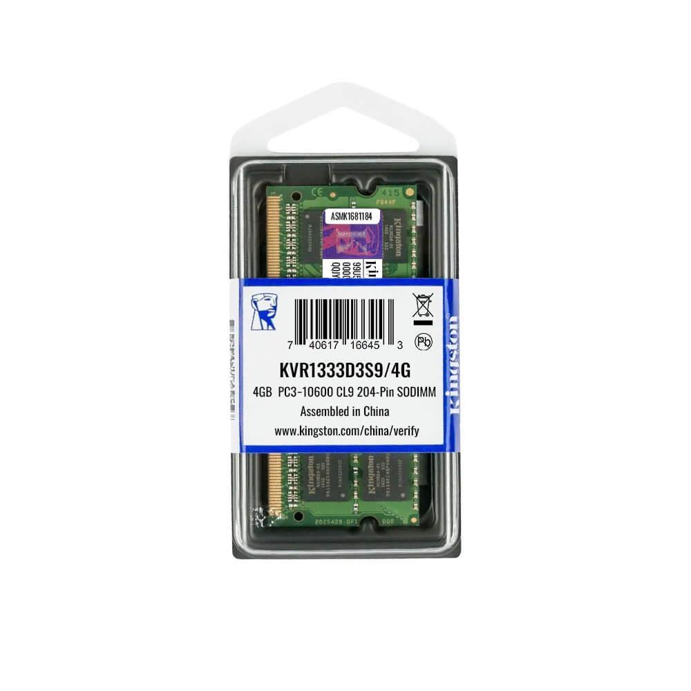 Memória Kingston DDR3 4GB 1333MHZ SODIMM KVR1333D