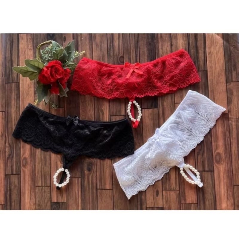 calcinha fio Dental tailandêssa com perolas massa