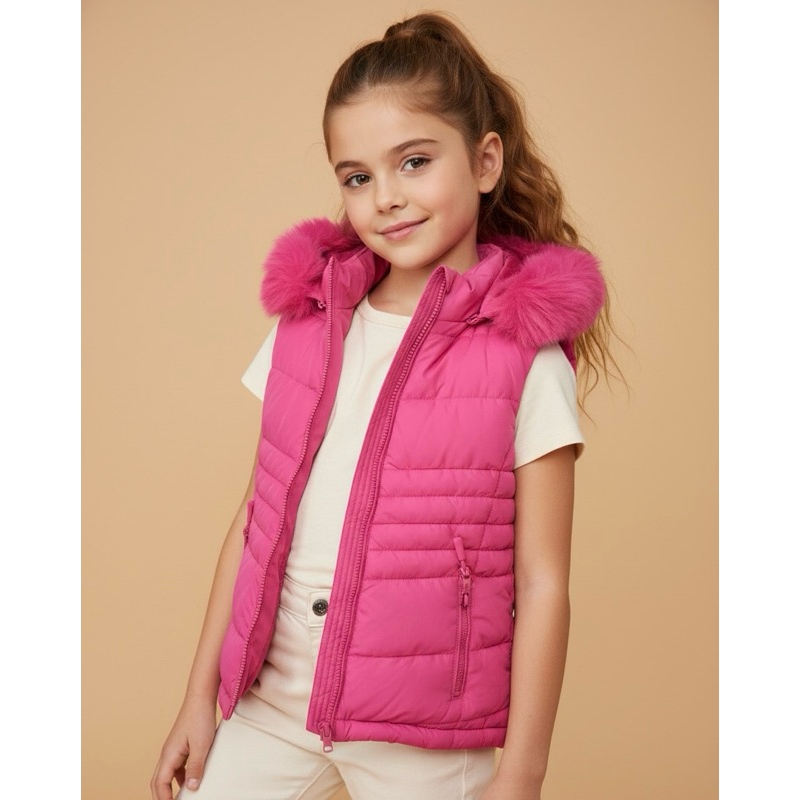 Colete De Inverno Para Meninas Puffer Infantil Juv