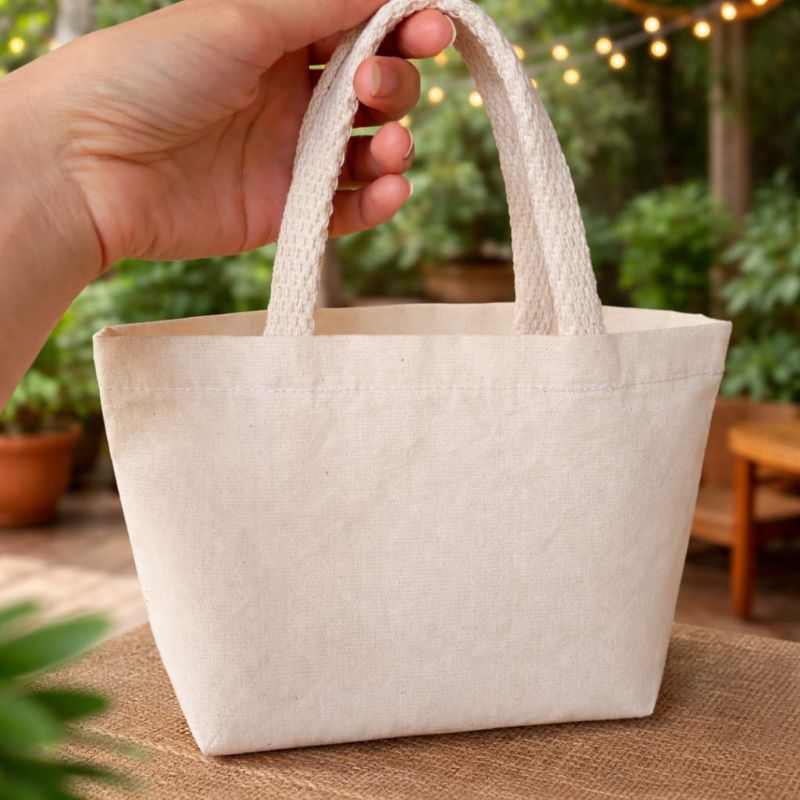 kit 15 Mini Bolsa Ecobag 20×11×5cm _ Algodão cr