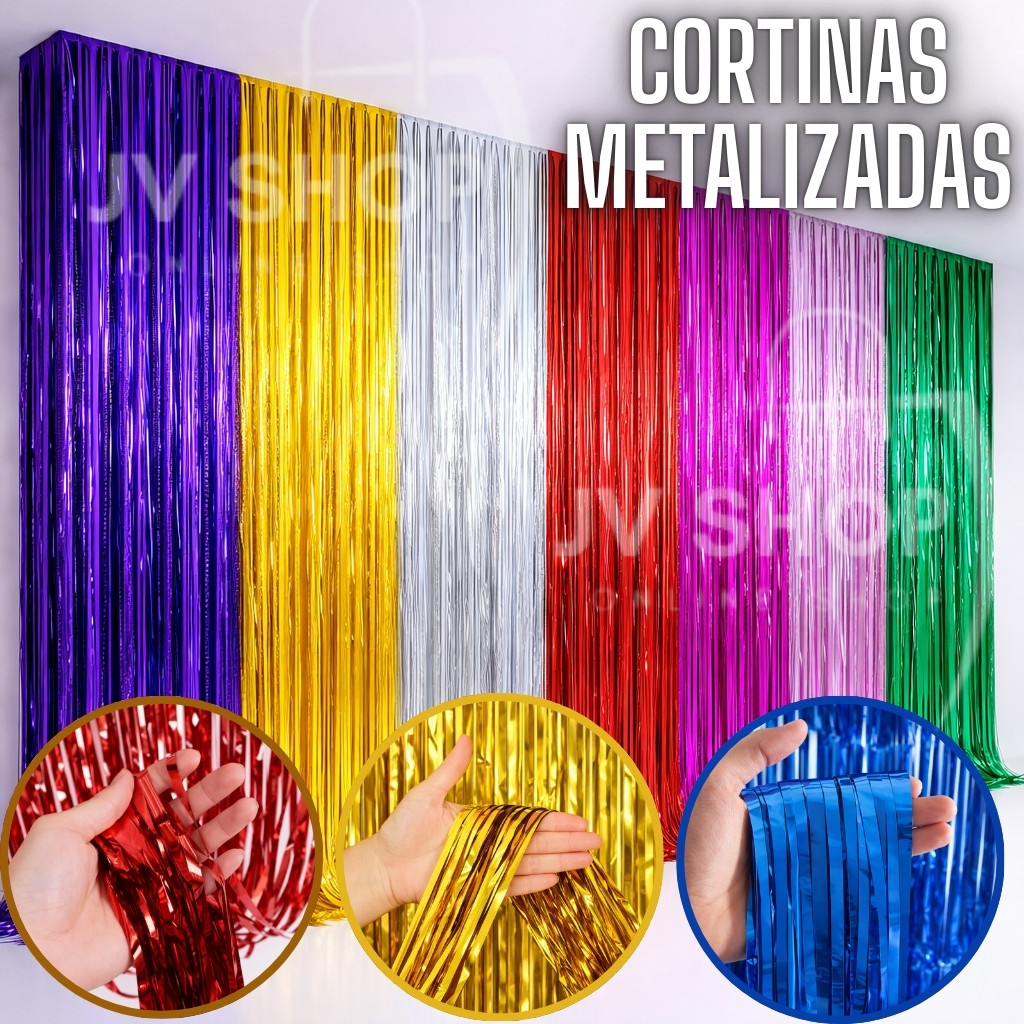 Kit Cortina Metalizado para Festa Painel Decoraç�