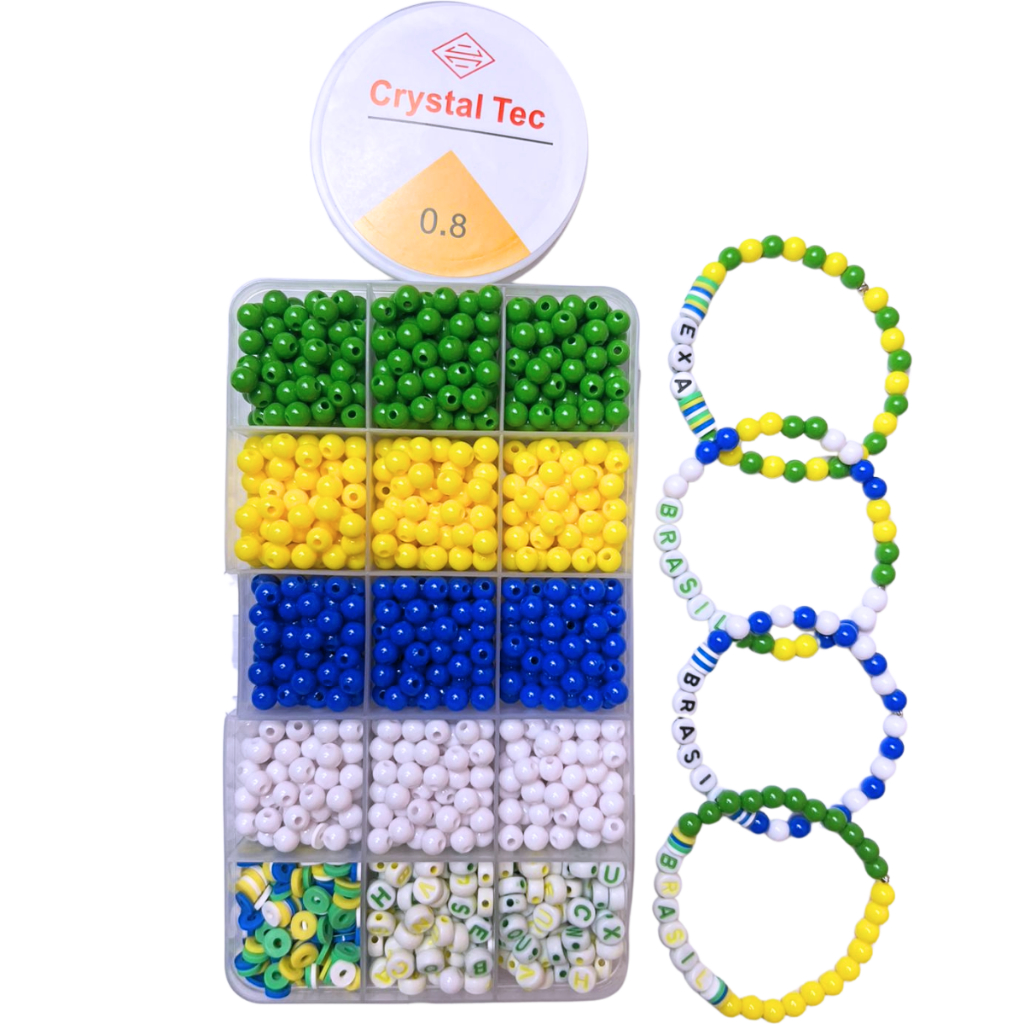 Kit Miçangas Brasil Copa do mundo Futebol Hexa Pa