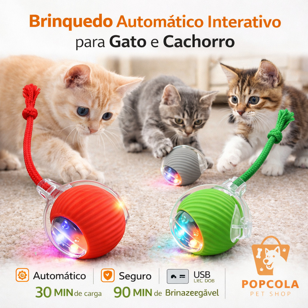 KIT Bola Brinquedo Elétrica Automática para Cãe