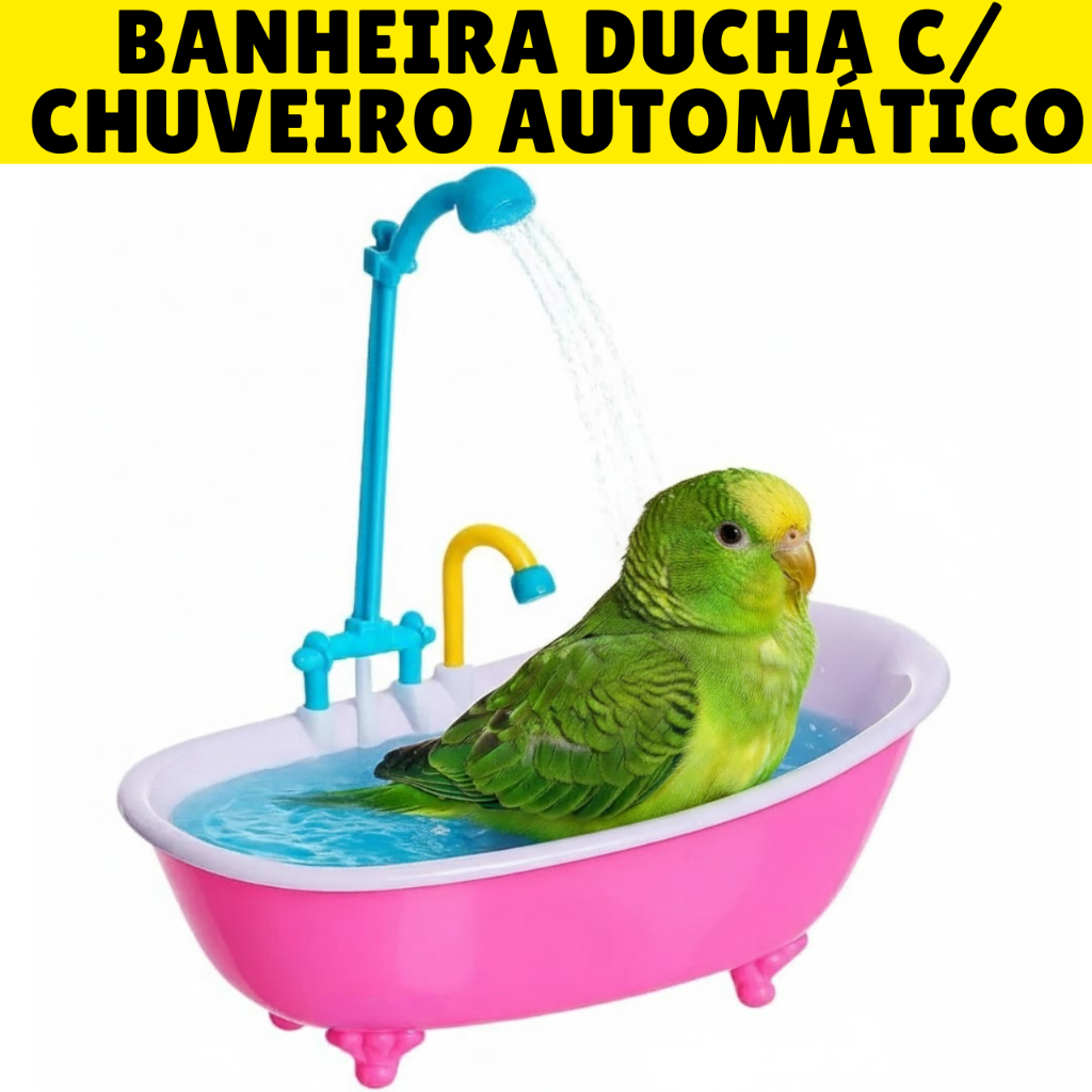 Banheira para Calopsita c/ Chuveiro Automático Br
