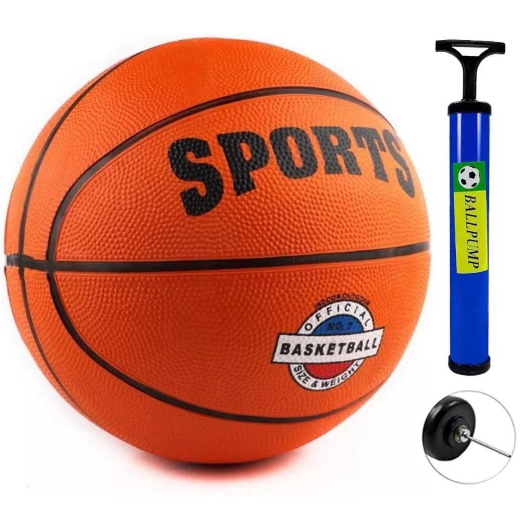 KIT BOLA DE BASQUETE TAMANHO OFICIAL PRO 7 +BOMBA 