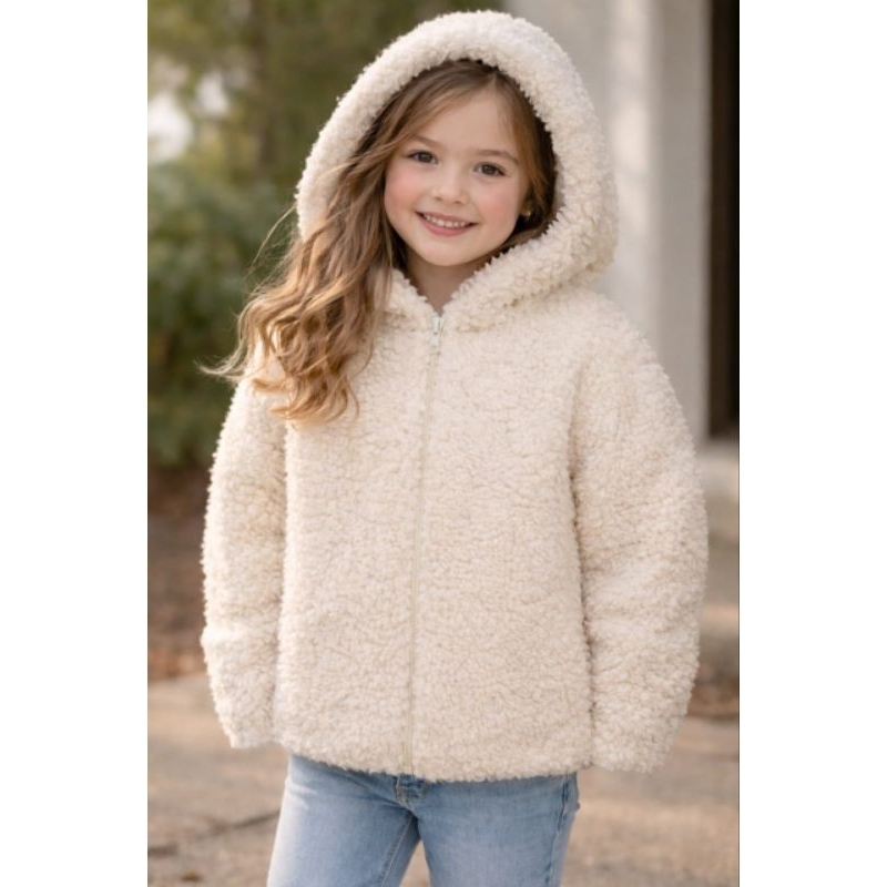 Casaco Teddy Infantil Off White, Rosa Bebe, Rosa P