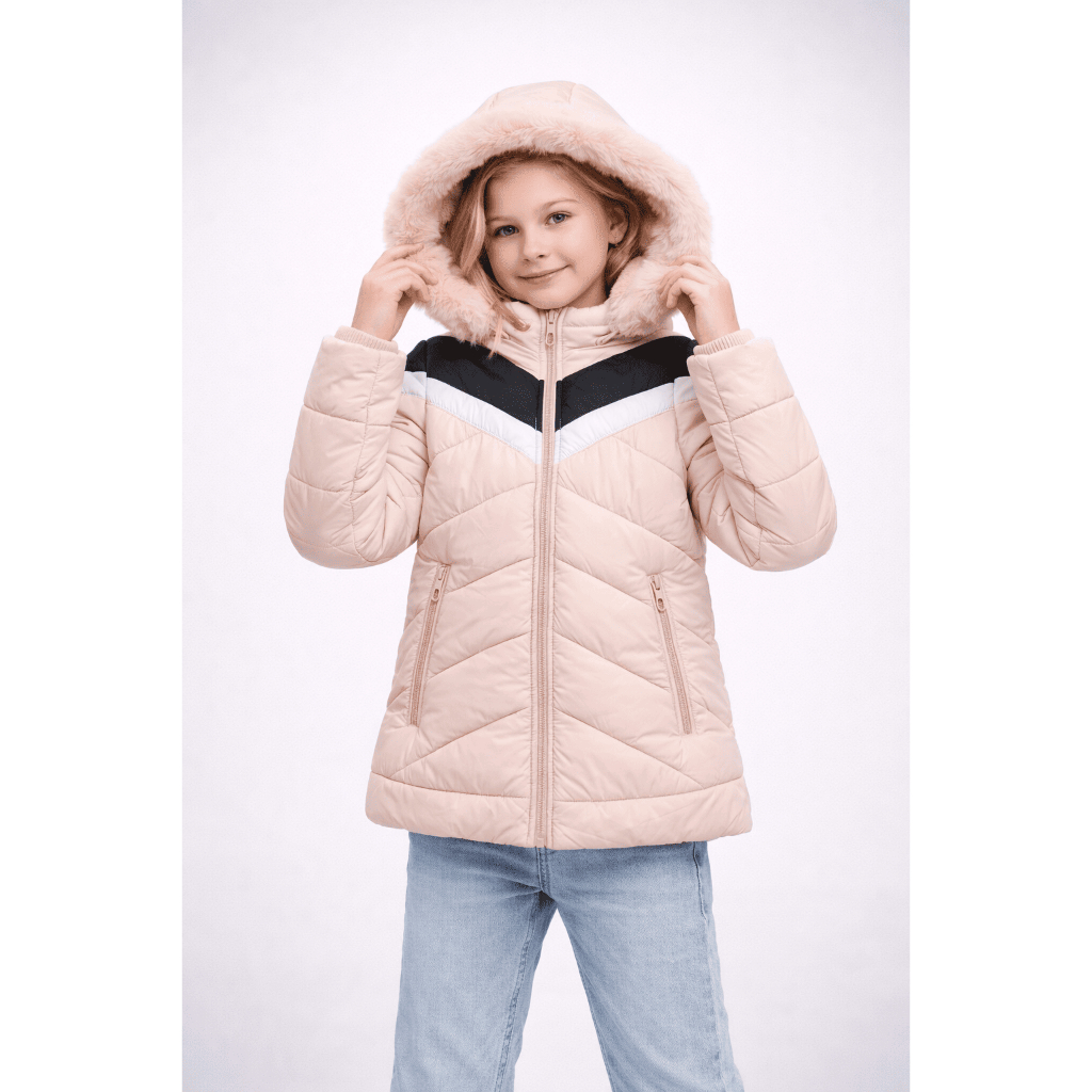 Jaqueta Infantil Feminina Puffer Inverno com Capuz