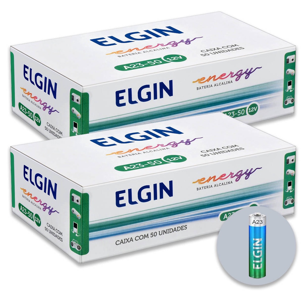 Pilha Alcalina 23A Elgin Bateria MN21 V23GA A23 Bu