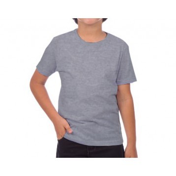 Camisa Infantil CINZA MESCLA 100% poliéster para 