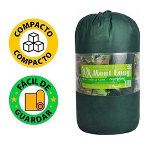Colchonete Casal para Acampamento Verde Camuflado
