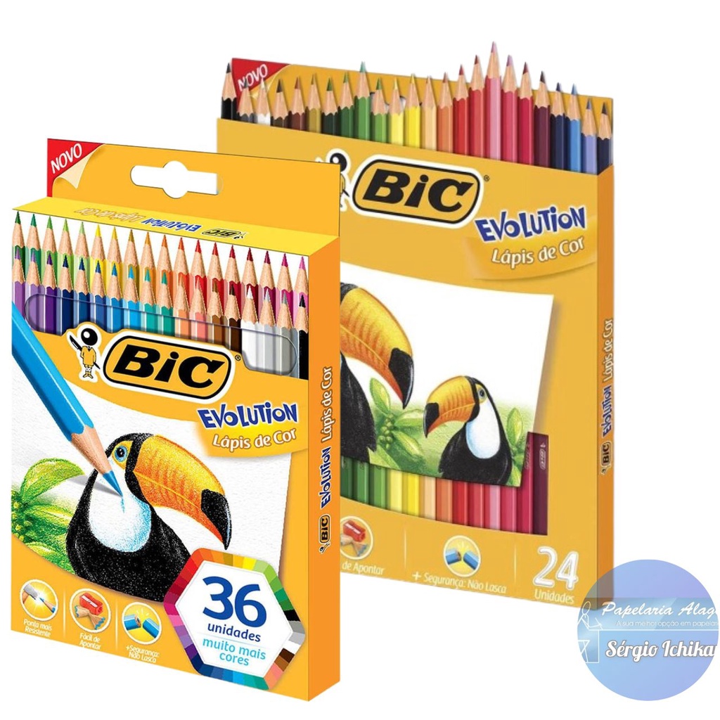 Lápis de Cor Sextavado BIC Evolution, 36 Cores Vi