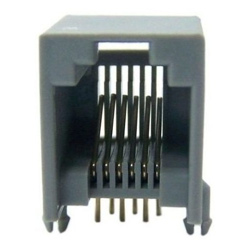 Modular Jack Rj12 Fêmea 6p6c 90g  Yh55-04 Cinza