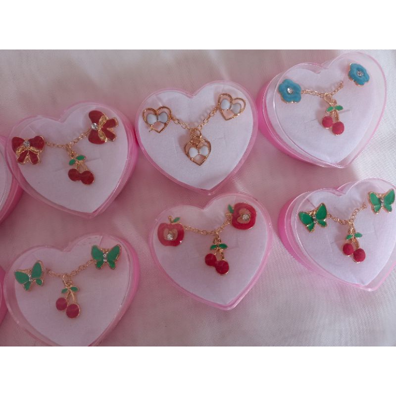 Kit C/1 Conjunto Colar e Brinco Para Crianças 