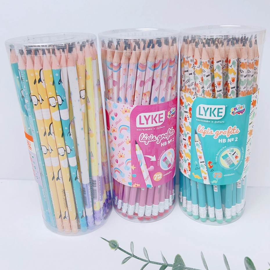 kit Até 60 Lápis Borracha Preto Material Escolar