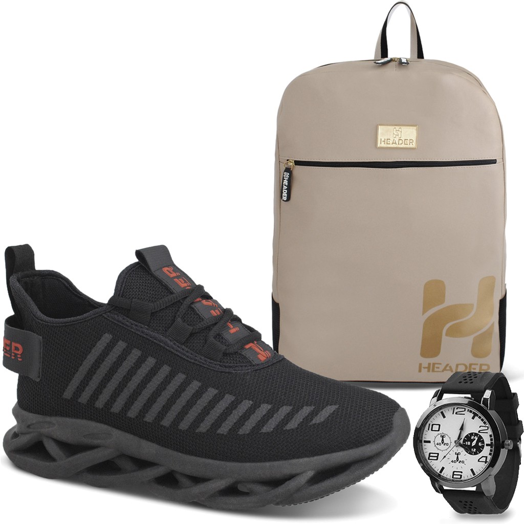 Kit Tênis Masculino Header Infinite Caminhada Aca