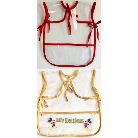 Avental Escolar infantil em PVC cristal transparen