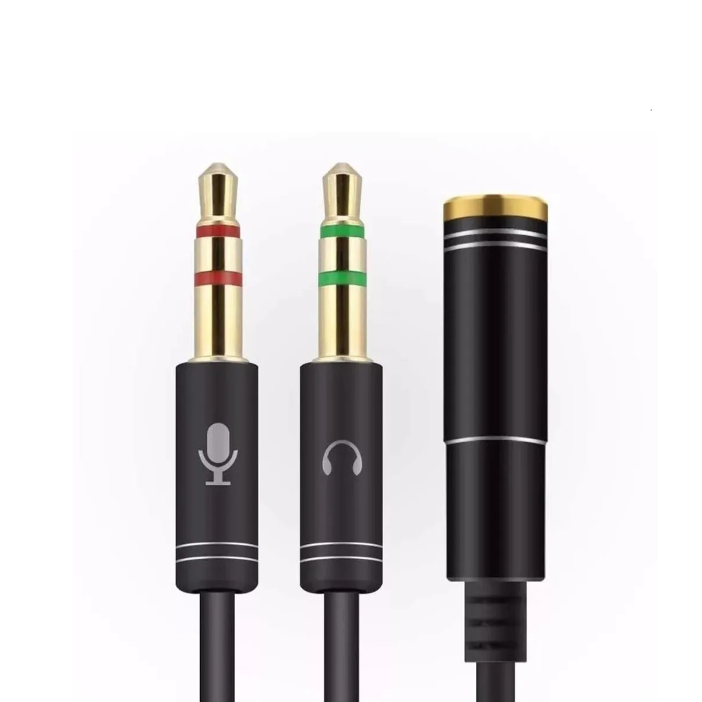 Cabo Adaptador P3 para 2 P2 Áudio e Microfone Fon