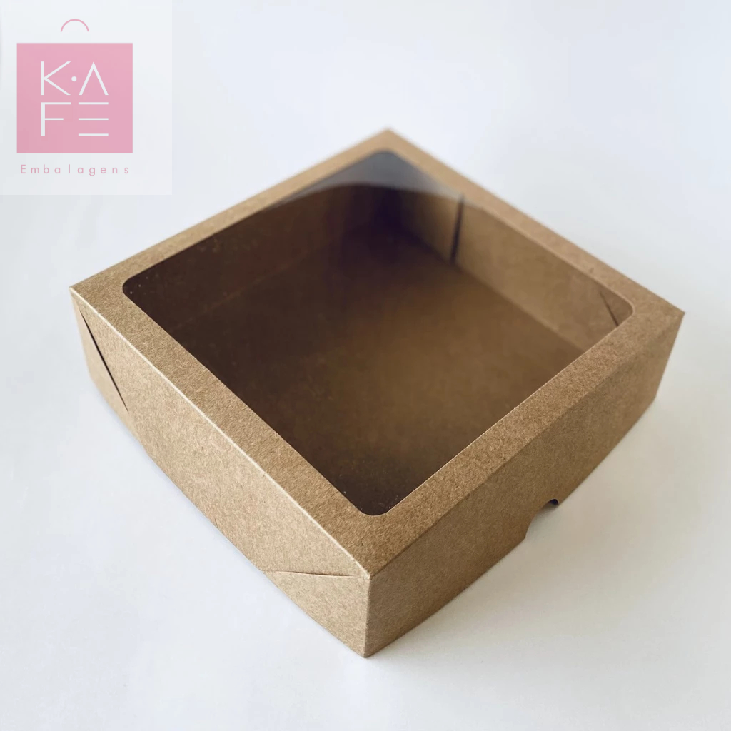 Caixa com Visor S22 Kraft (20x20x6cm) 10 unidades 