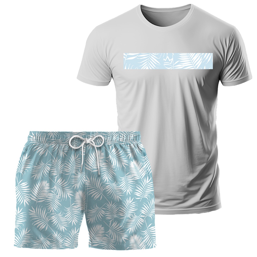 Kit Camiseta Algodão e Short Tactel Conjunto Dulk