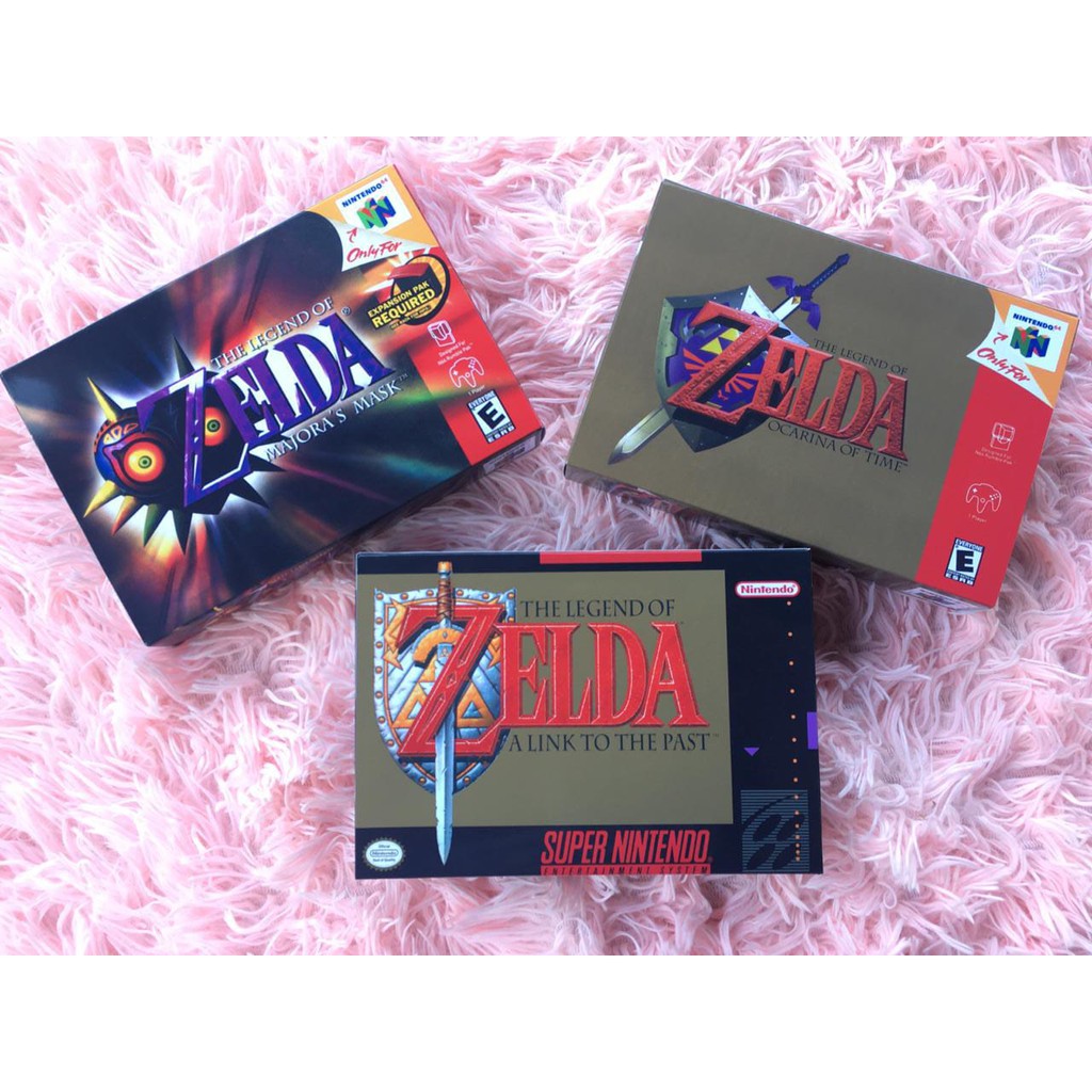 Caixa com berço repro para jogo Zelda Super ninte