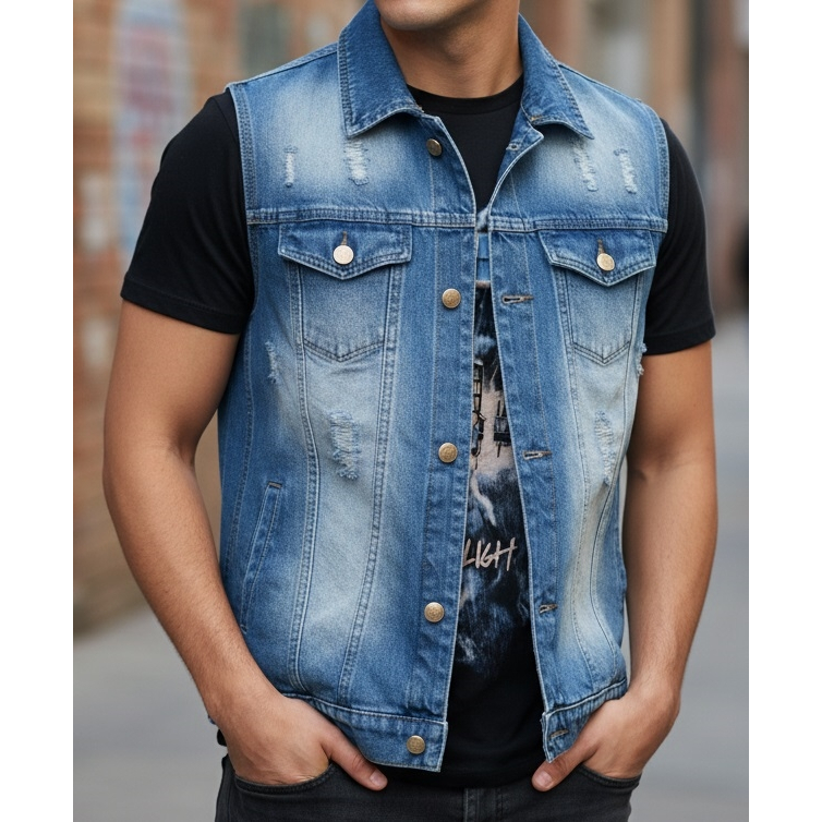 Colete Jeans Masculino Boxer Jeans