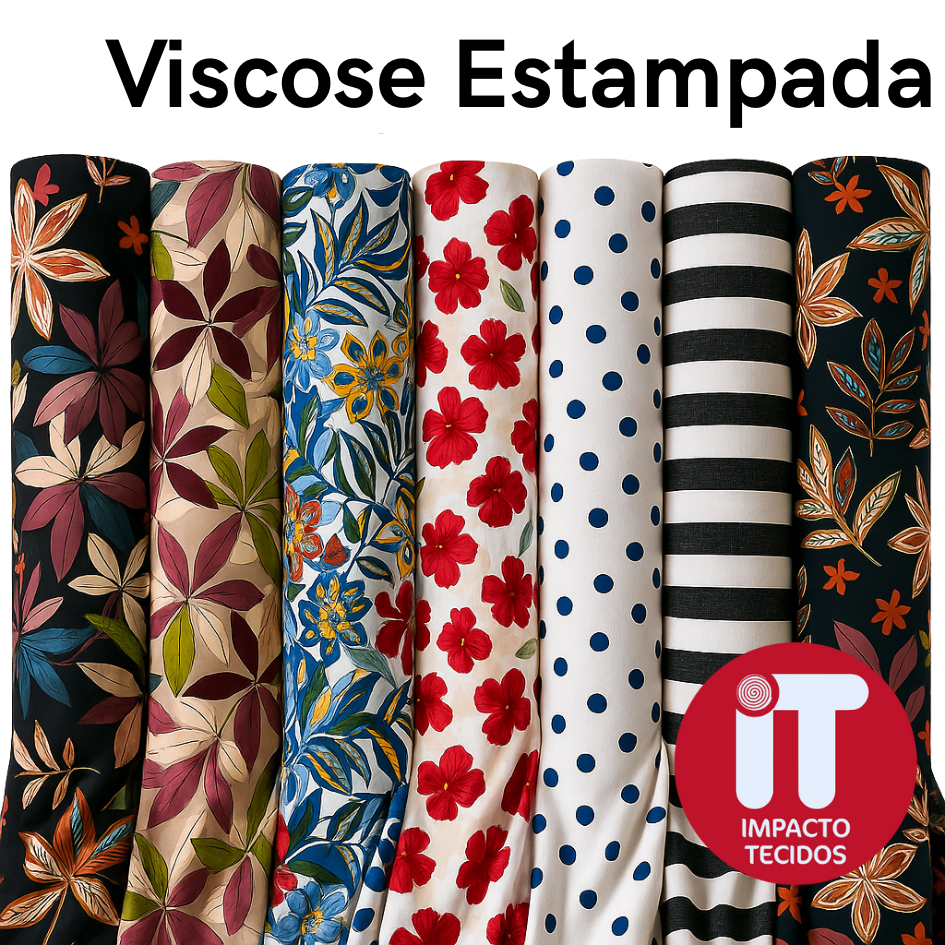 Tecido 100% Viscose Estampado 1 metro x 1,46m Larg