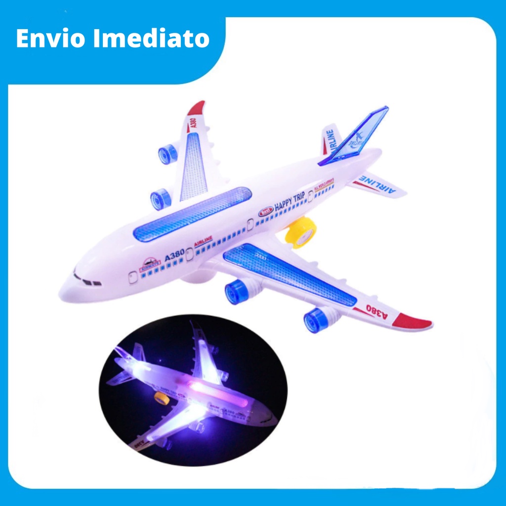 Avião De Brinquedo Jumbo Som Luz E Movimento Envi