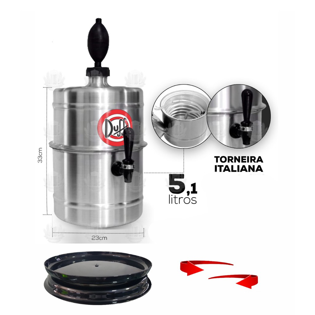 Chopeira Duff Portatil A Gelo Aluminio Com Base Gi