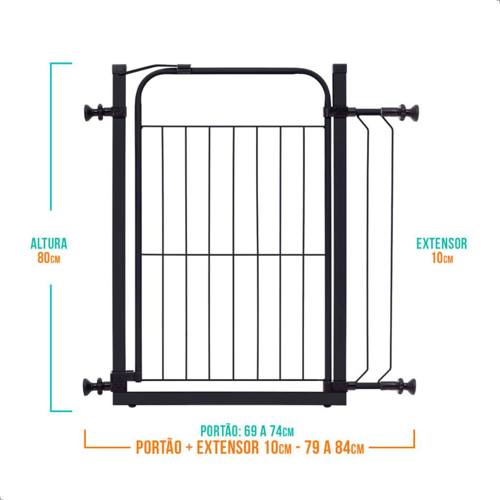 Portão de Proteção Grade Pet e Criança Kids &#