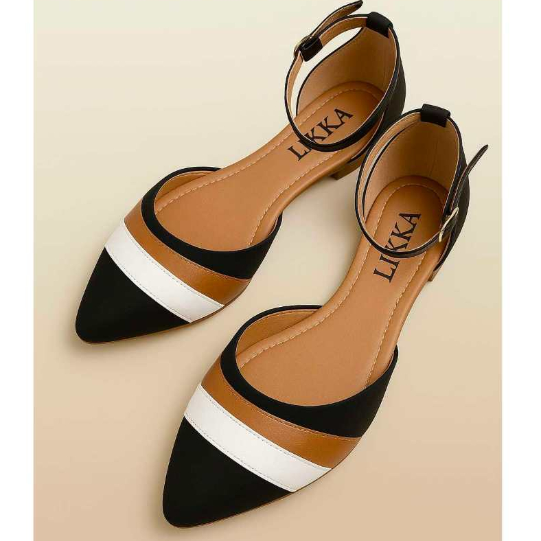 sapatilha feminina bico fino preta salomé sandali