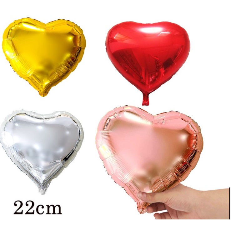 Kit 10, 20, 30, 50 Balão Metalizado Coração 22 