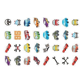 Tatuagens Temporárias 32 pçs – Carrinhos