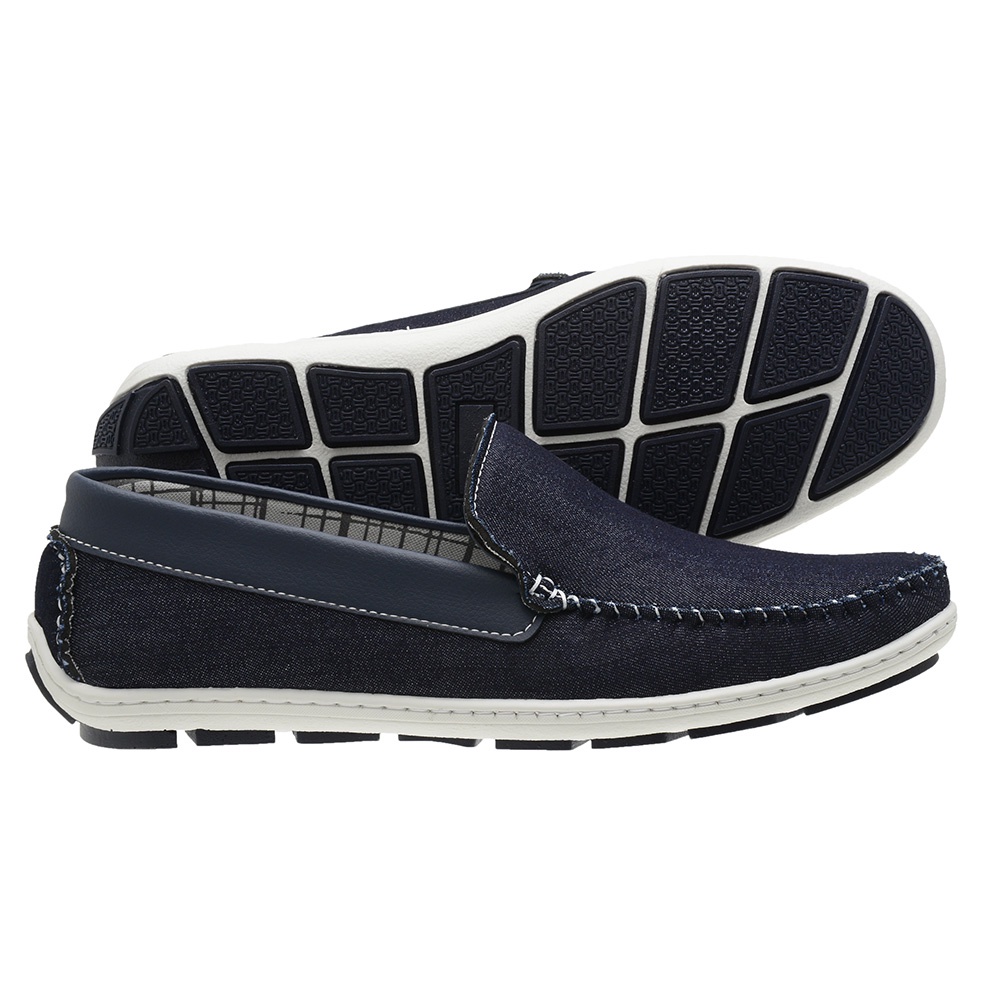 Mocassim Masculino Azul Sapatilha Solado Costurado