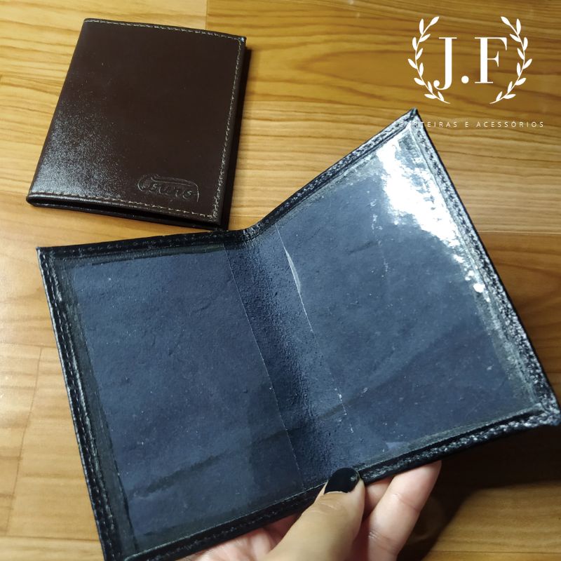 Carteira Porta Documentos Couro sem plastico